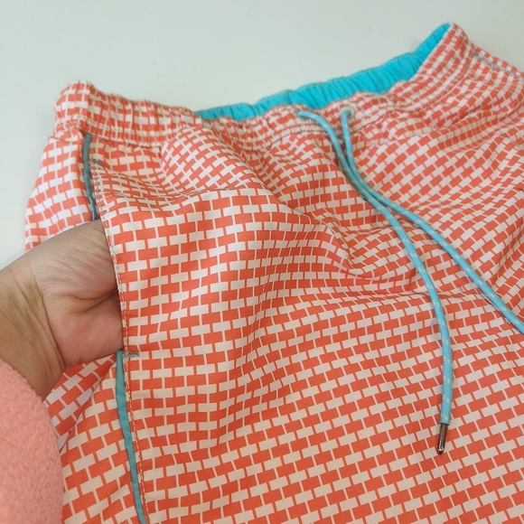 Tommy Bahama Relax orange/white men's swim shorts with safety briefs size M pool - Picture 5 of 11